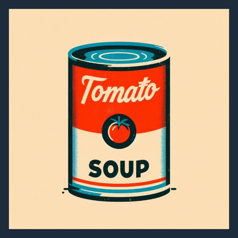 Tomato tin in risography retro design
