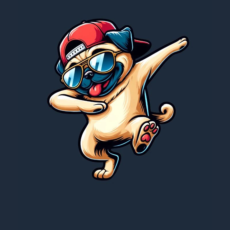 Tanzender Mops Dabbing Pose Stylisch