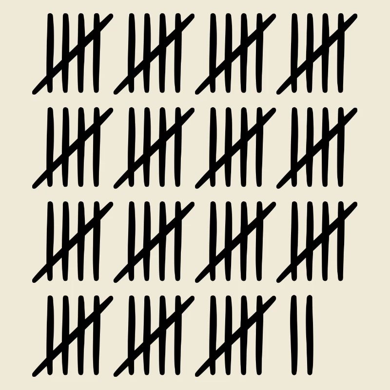 77 compleanno tally foglio - 77 anni