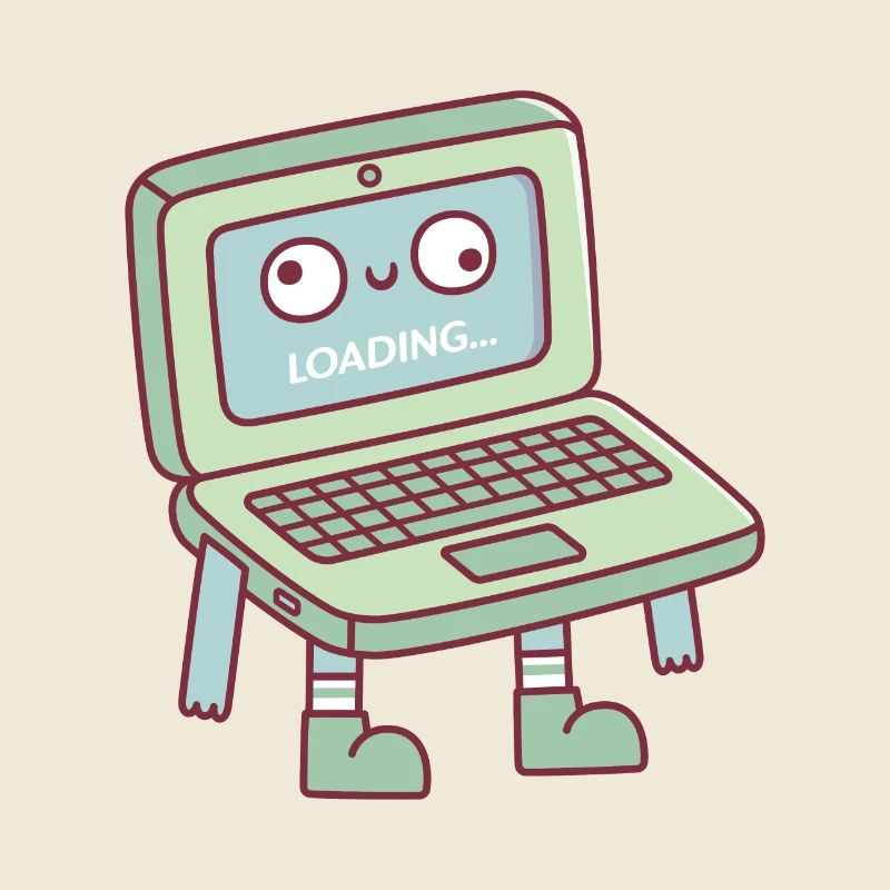 Funny Derpy Laptop Loading Its Brain