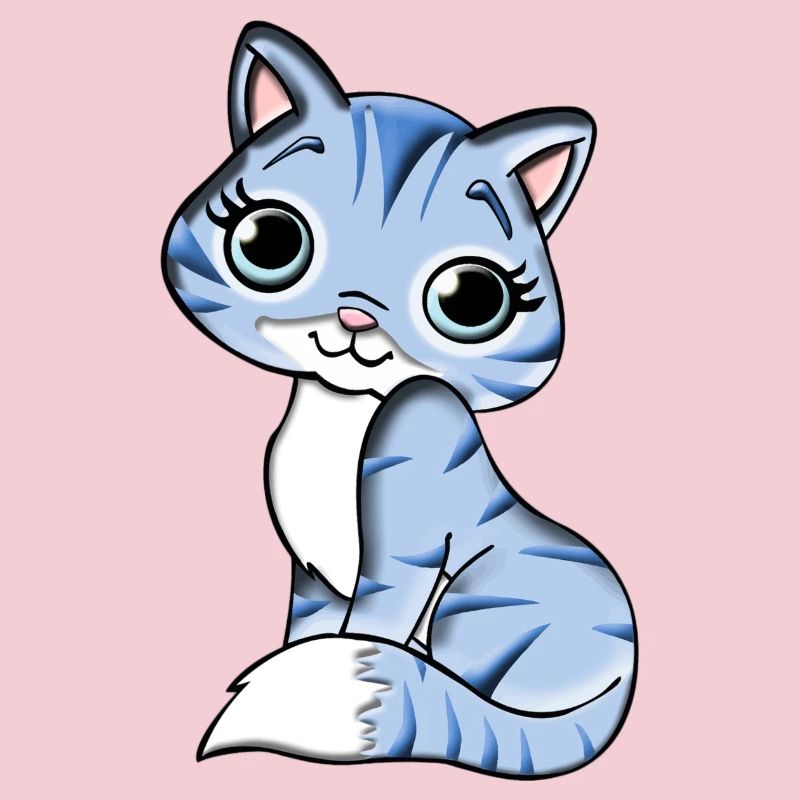 Mignon chaton bleu. Idée de cadeau