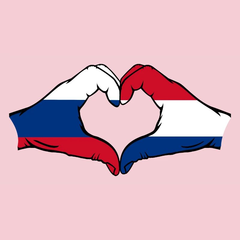 Forme de coeur Russie Hollande avec les mains