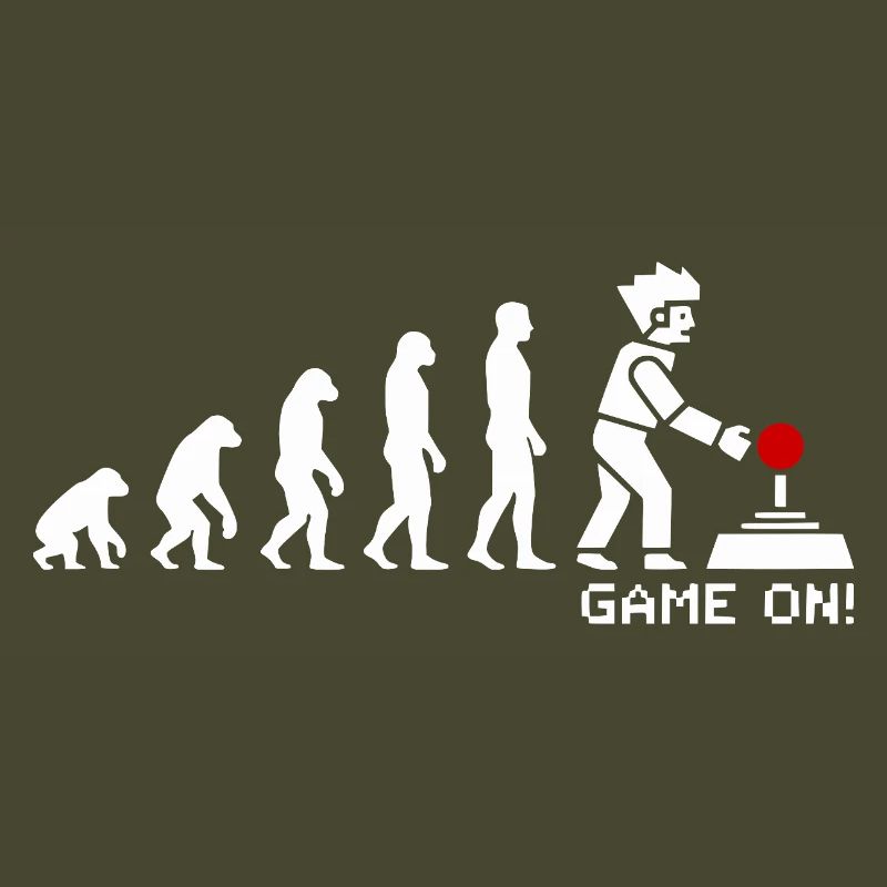 Game On Evolution: Gaming Button Gamer Nerd