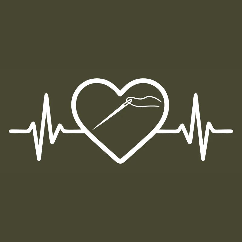 Sewing Spool Needle Scissors Heart