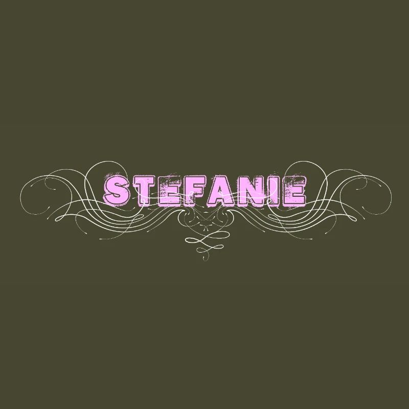 Lettrage STEFANIE avec lignes décoratives