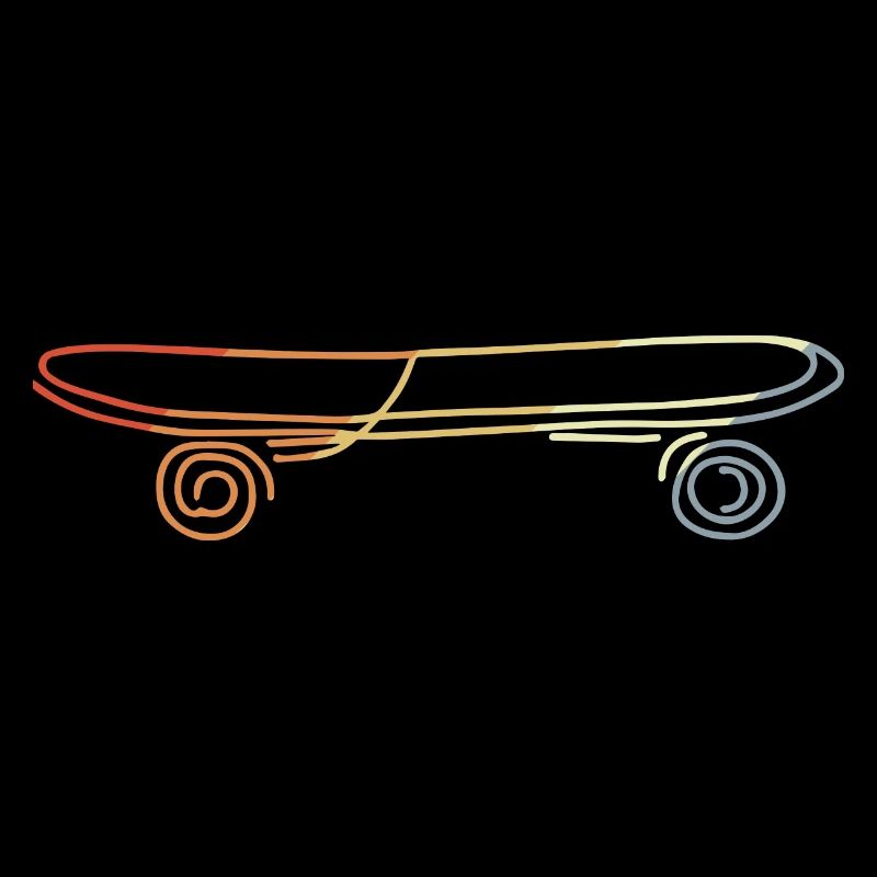 Vintage Skate Board Drawing