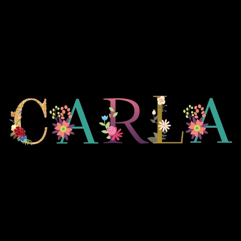 CARLA name adorned with flowers