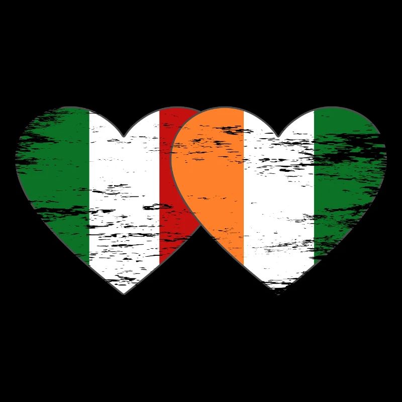 Drapeau Italien de Côte d’Ivoire Cœur utilisé