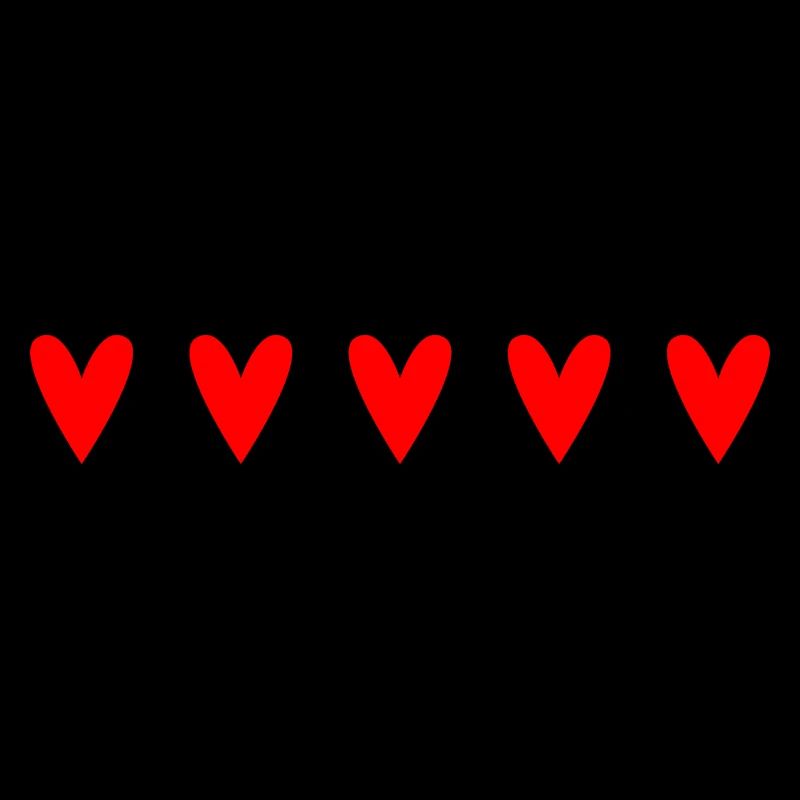 Passionate red hearts in unique pattern