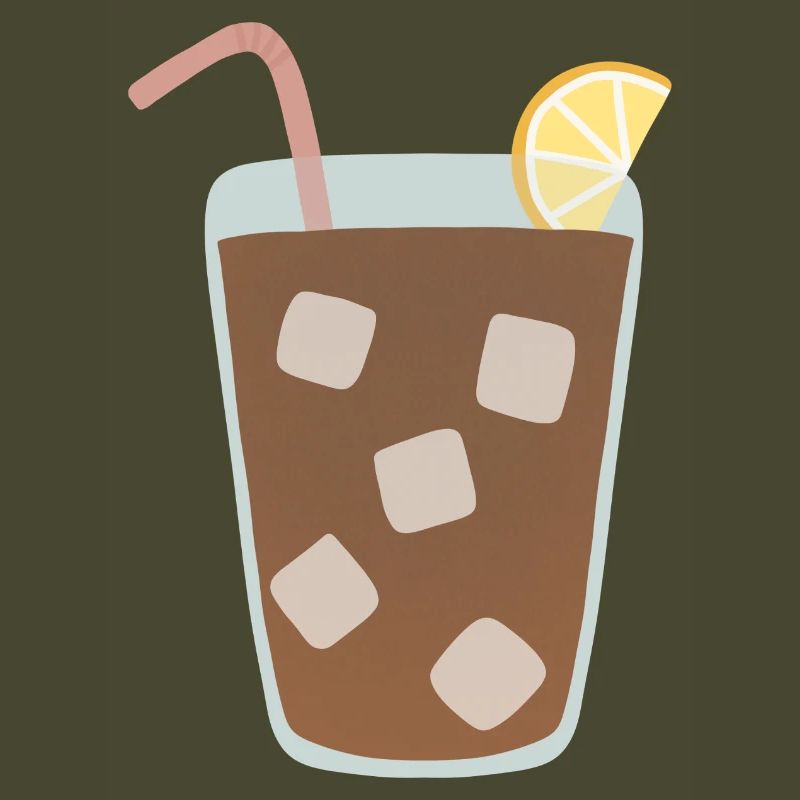 Zitrone Eistee Glas Illustration