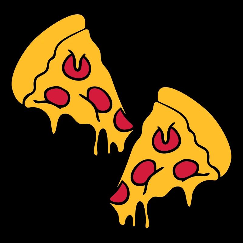 2 pizza dripping cheese salami pieces