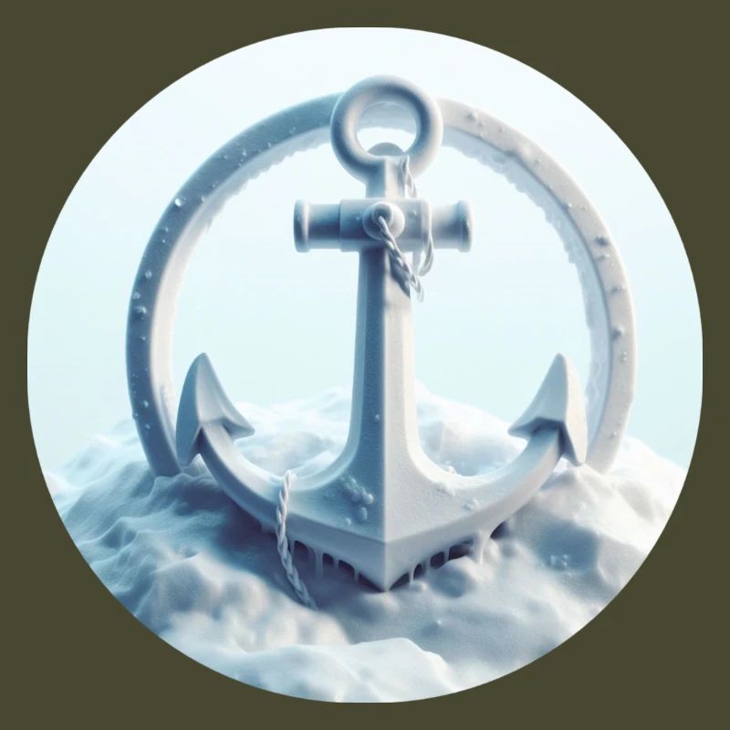 Ancre dans un paysage de glace