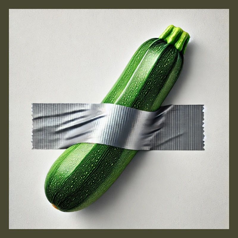 Courgettes encadrées par un ruban
