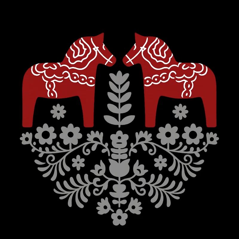 Dala Pferd – Skandinavische Folklore in Grau