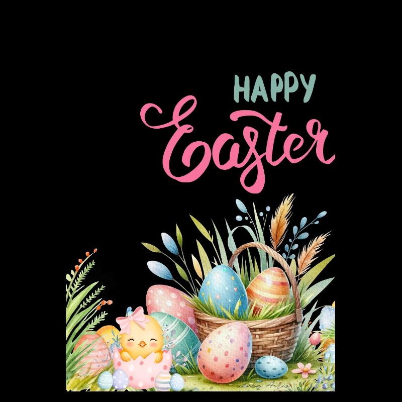 Pastel Easter Basket and Eggs