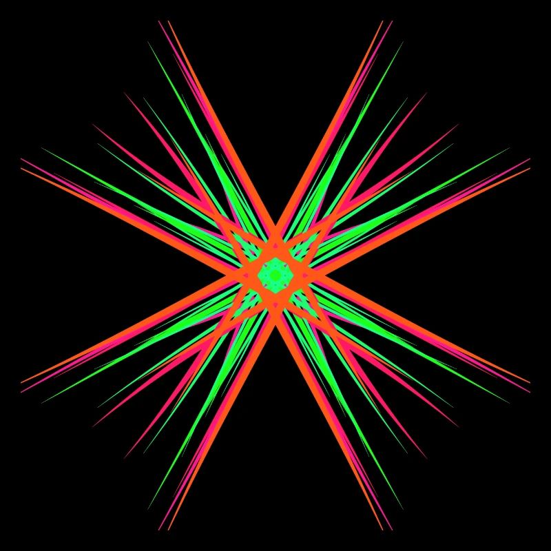 Étoile composée de plusieurs couleurs vives