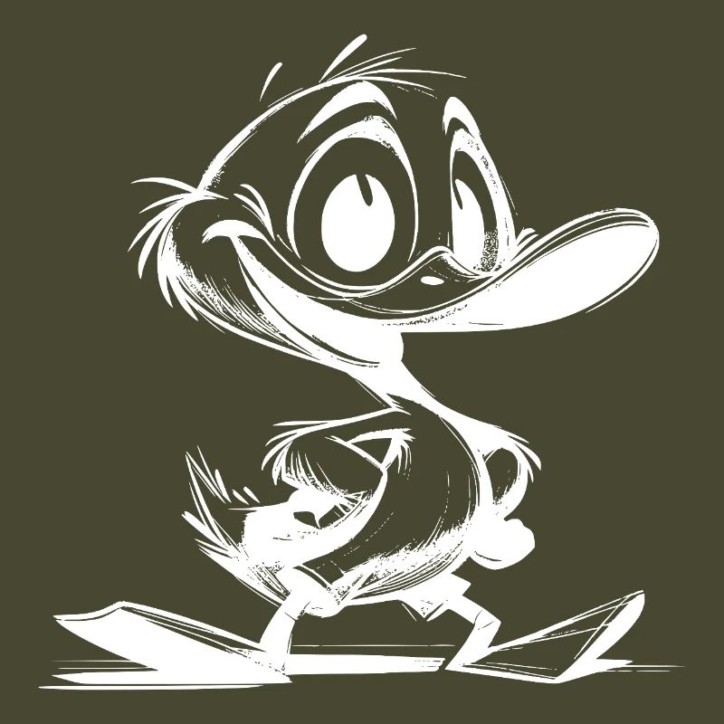 Bébé canard avec dessin de coup de bec géant