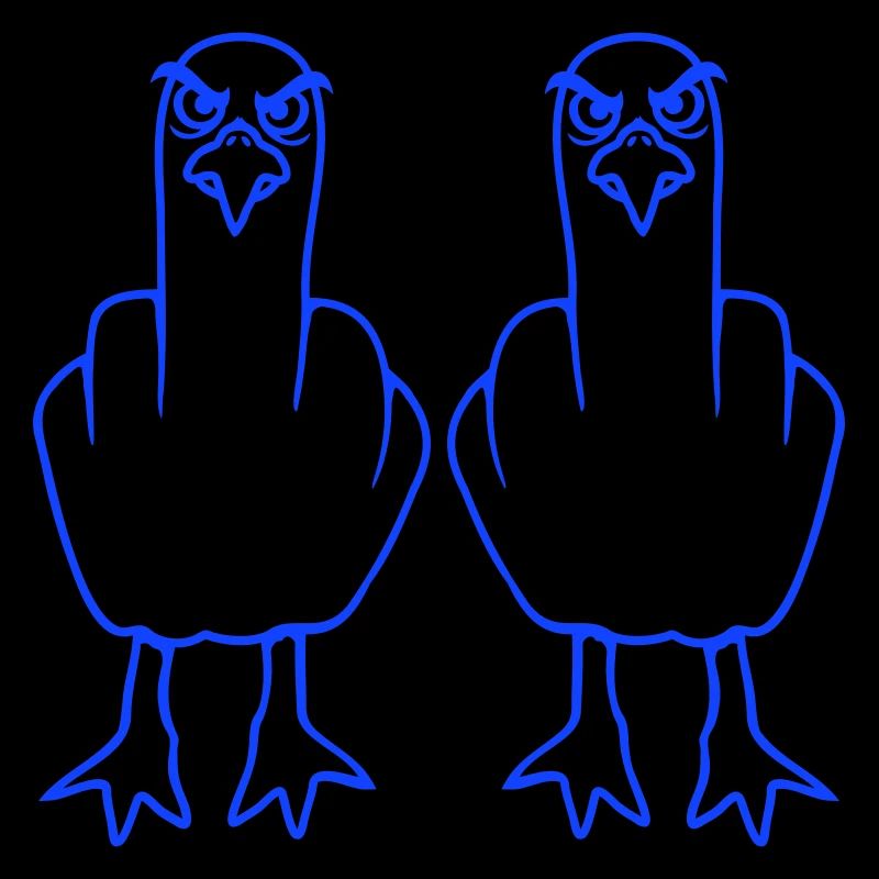 2 Möwen Mittelfinger Beleidigung Stinkefinger Team