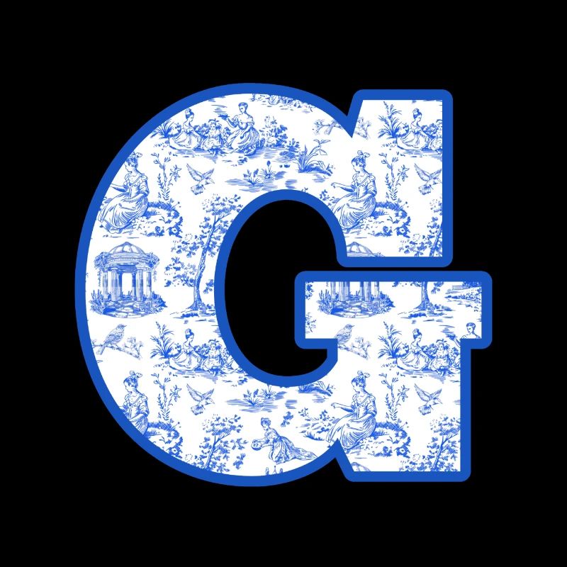 Buchstabe g blaue Chinoiserie