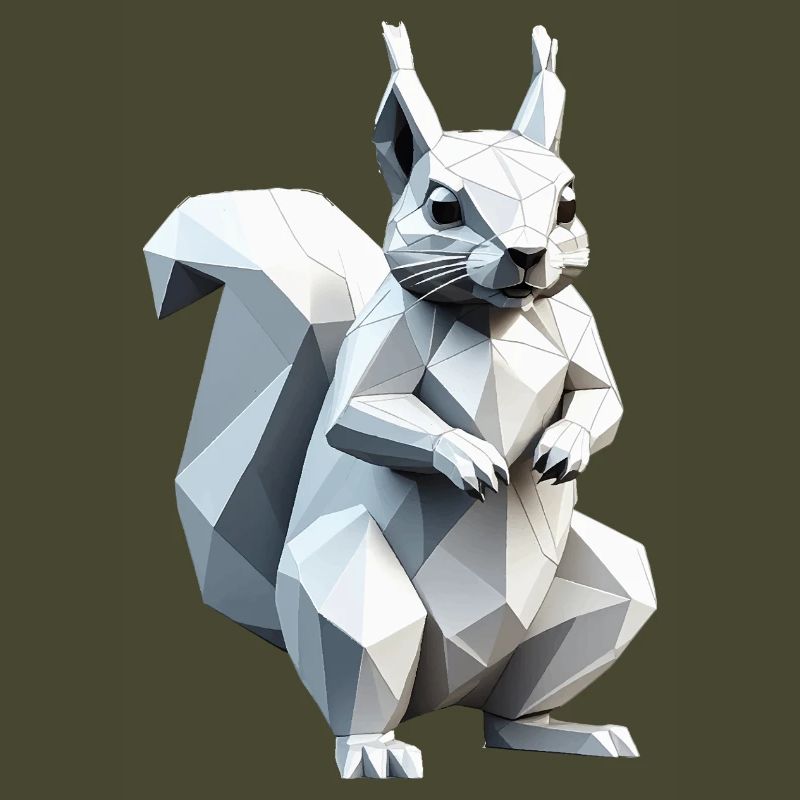 Écureuil - Mignon design de polygone bas