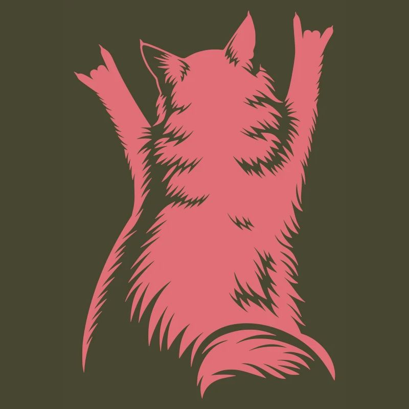 Rock Cat Back View – Devil Horns