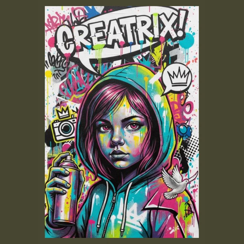 Farbexplosion Graffiti Heldin