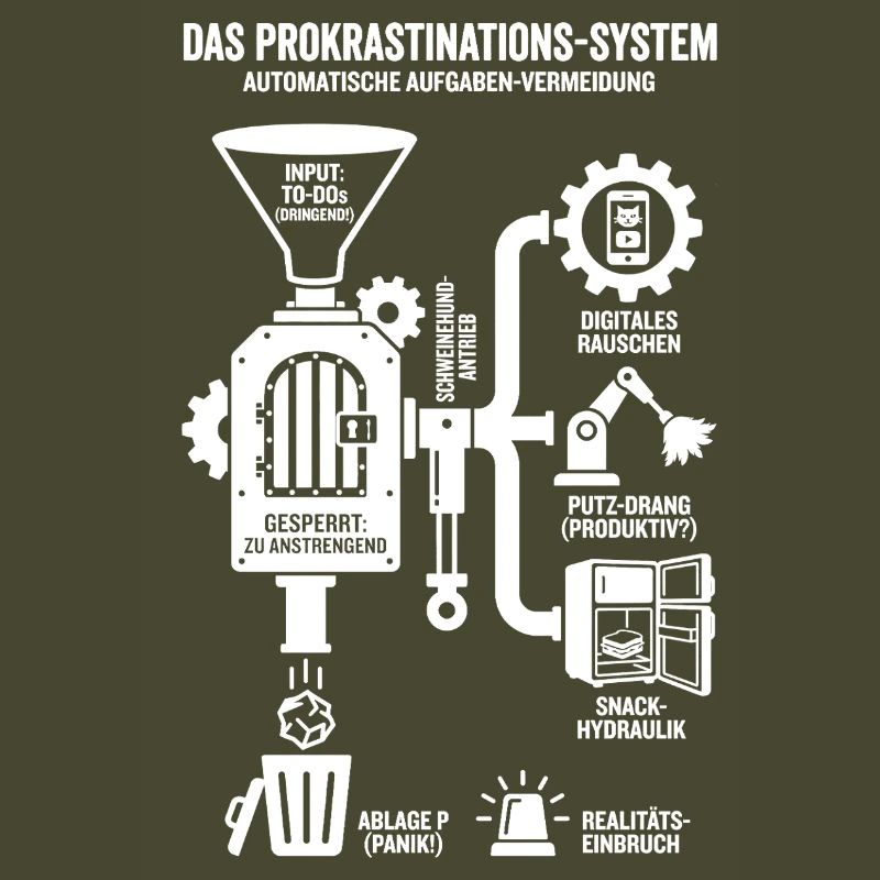 Infographie drôle du système de procrastination