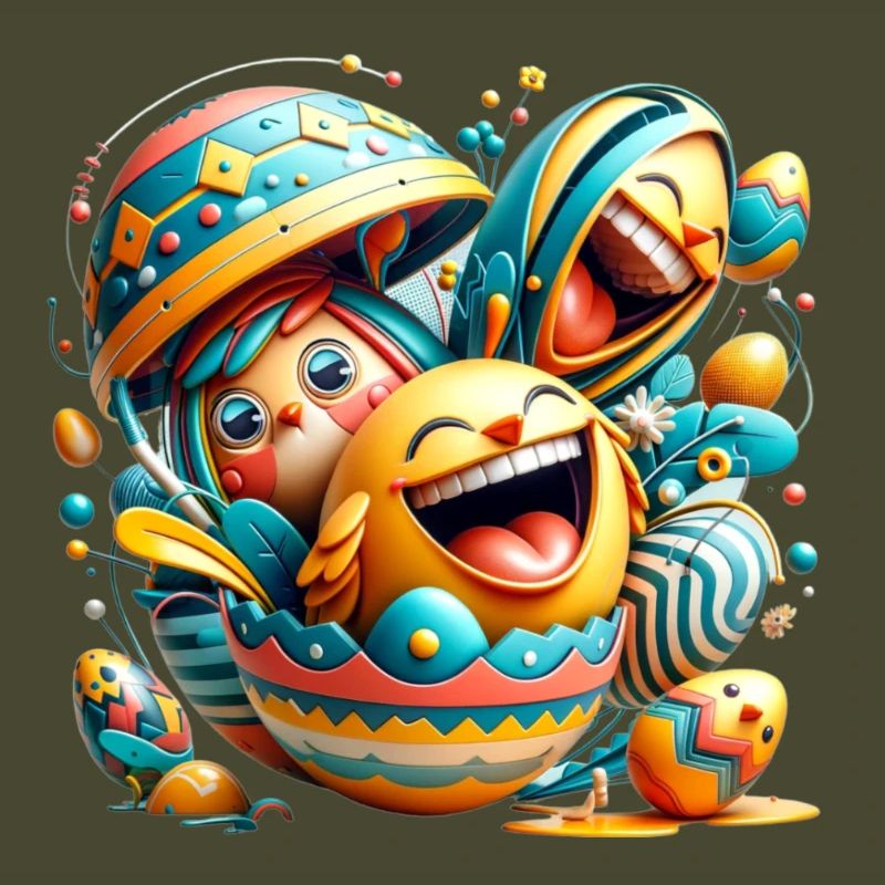 Conception graphique de Pâques dans le style Mixed Dimensions