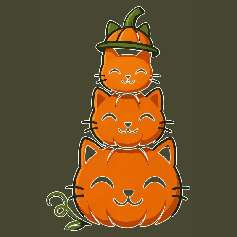 Happy Pumpkin Cat Stack