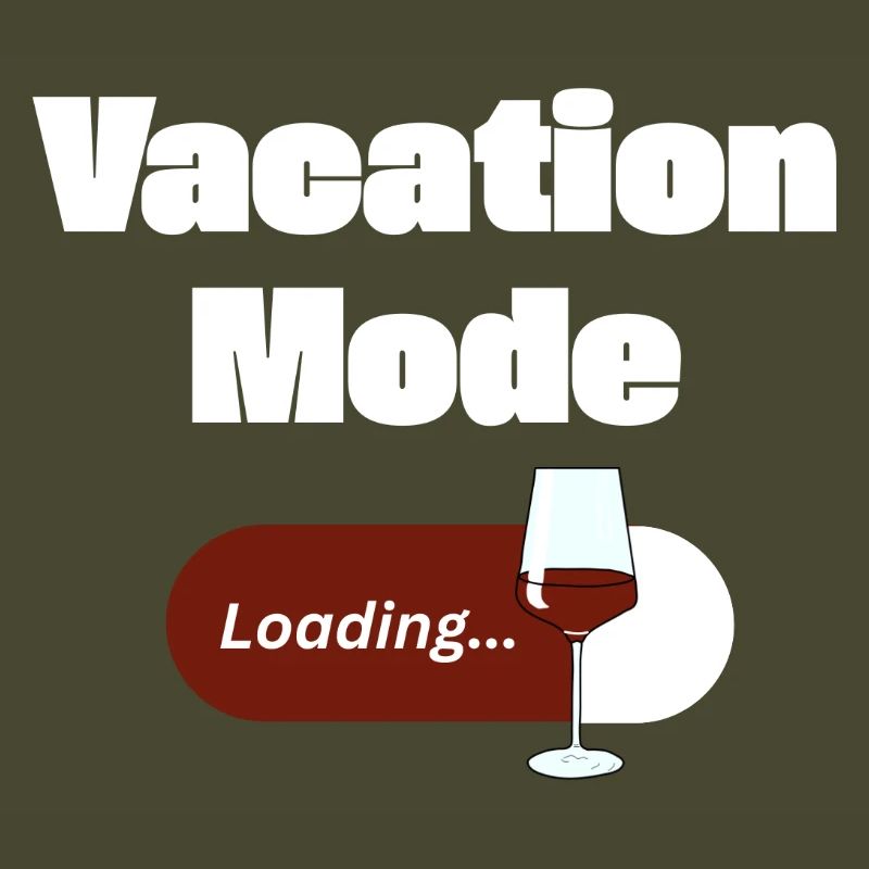 Vacation Mode On – Wein mit Ladebalken (hell)