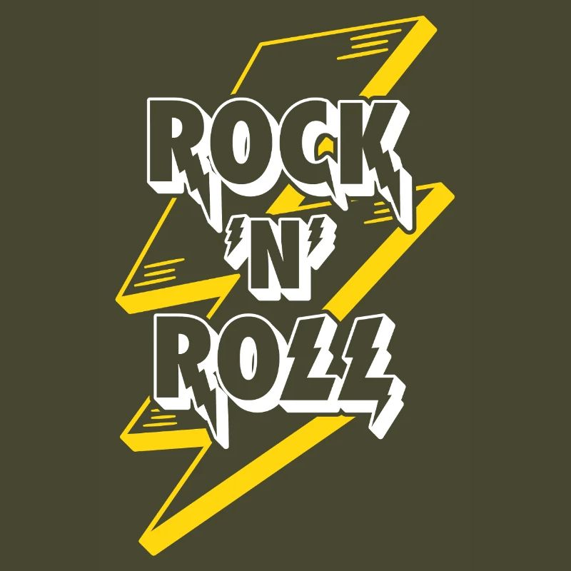 Logo texte rock’n’roll avec éclair