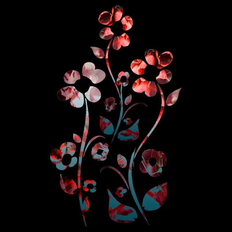 Blumen Ornament dunkel rot