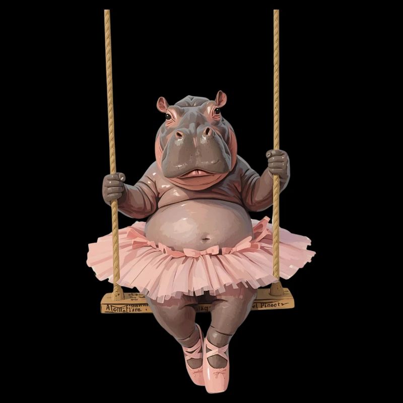 Nilpferd im Ballett Tütü Surreal Design