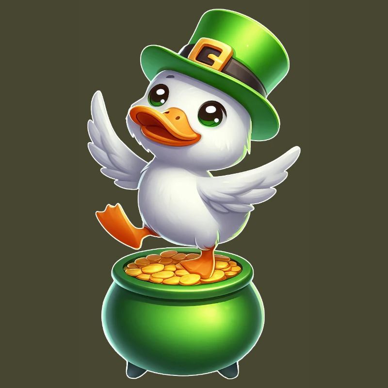 Doux Canard De La Saint-Patrick Chapeau Haut de Forme Trèfle