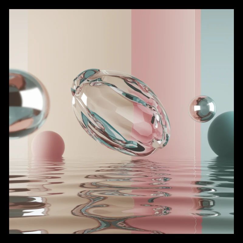 Reflets pastel dans sphère abstraite