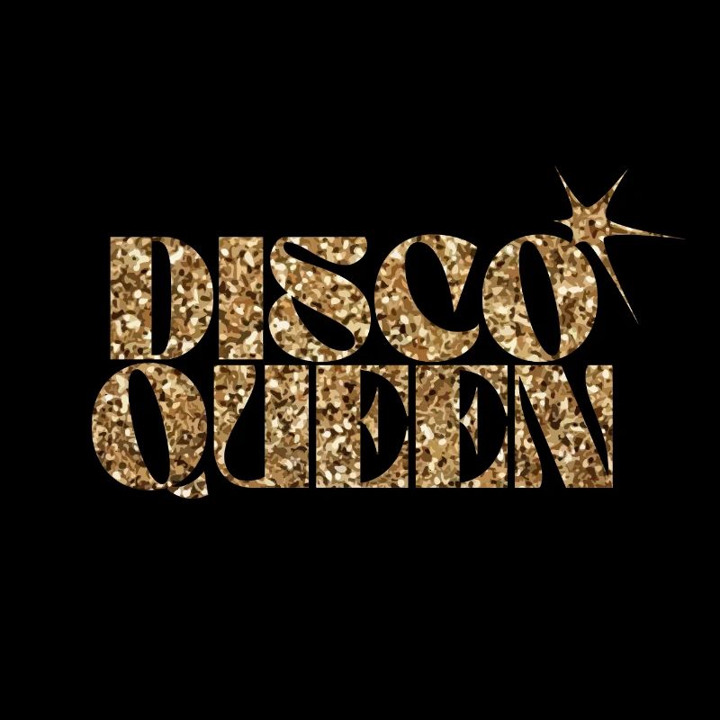 Disco Queen Glitzer Text Design