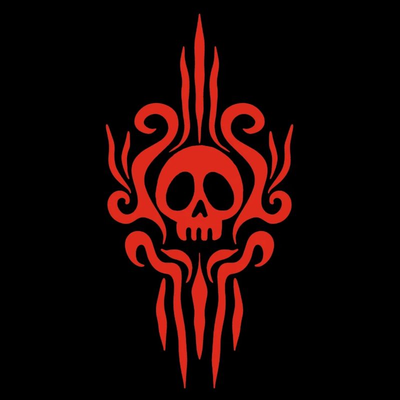 Red skull and tattoo