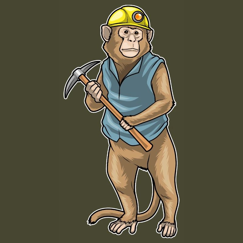 Monkey Miner Pioche Exploitation minière