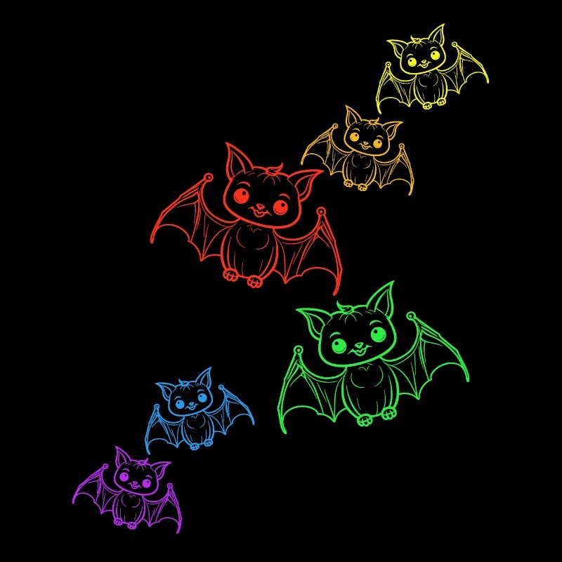 Flerdemäuse Halloween Rainbow Bat LGBT