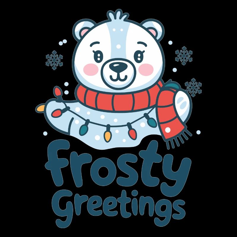Frostige Grüße – Eisbär mit Lichterkette