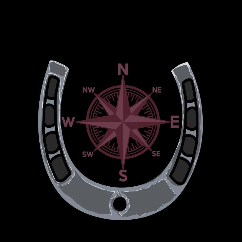Compass Rider Horseshoe Windrose Trekking Équitation