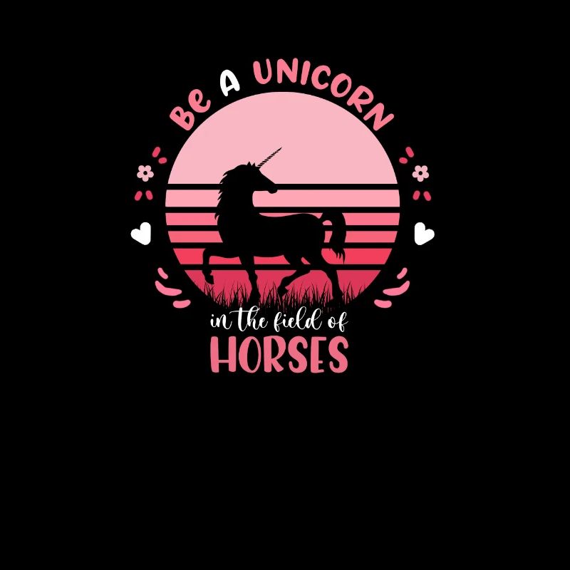 Sei ein Einhorn im Feld der Pferde Unicorn