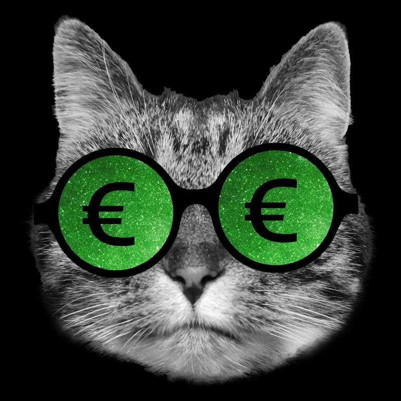 Katze mit Euro-Zeichenbrille