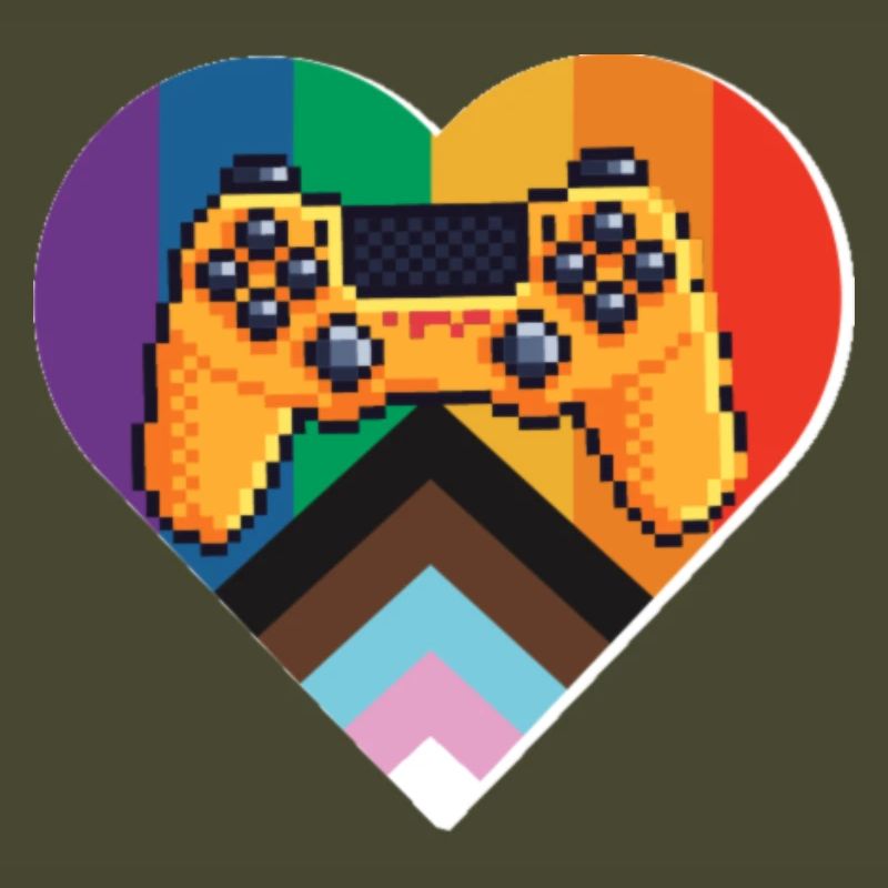 Pixel-Controller Herz im Regenbogen