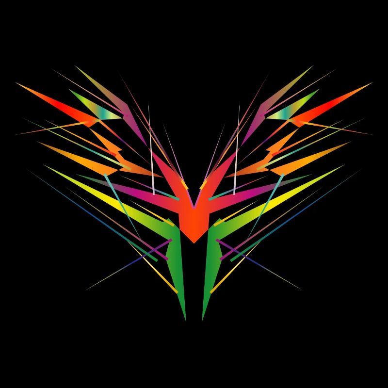 colorful abstract wing shape