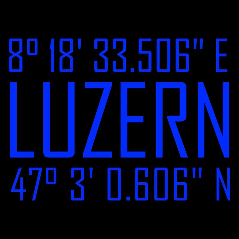 Coordonnées de Lucerne – typographie en référence à la localisation