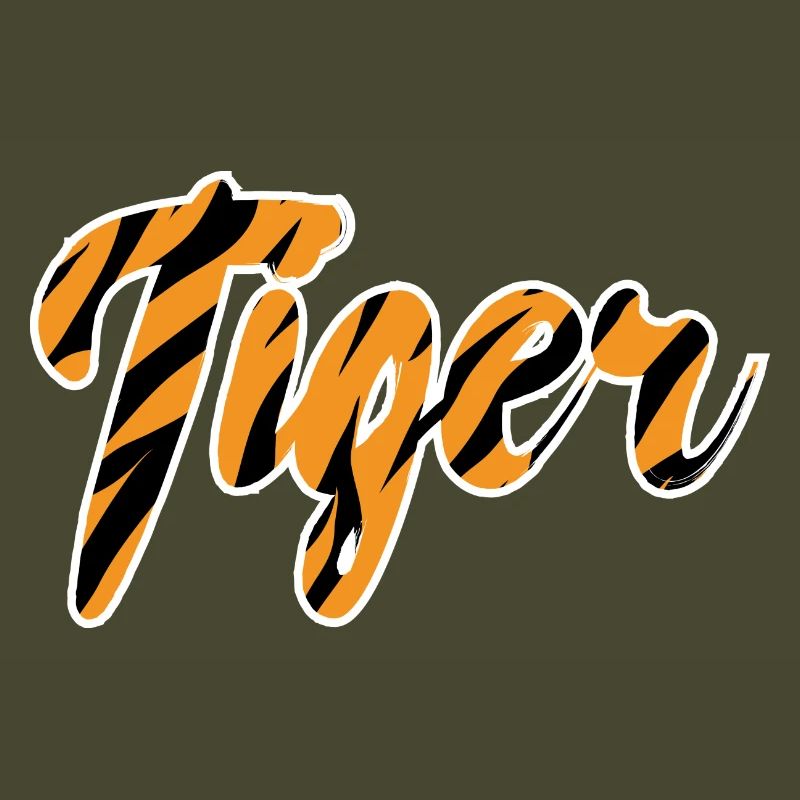 Tiger lettering pattern black stripes