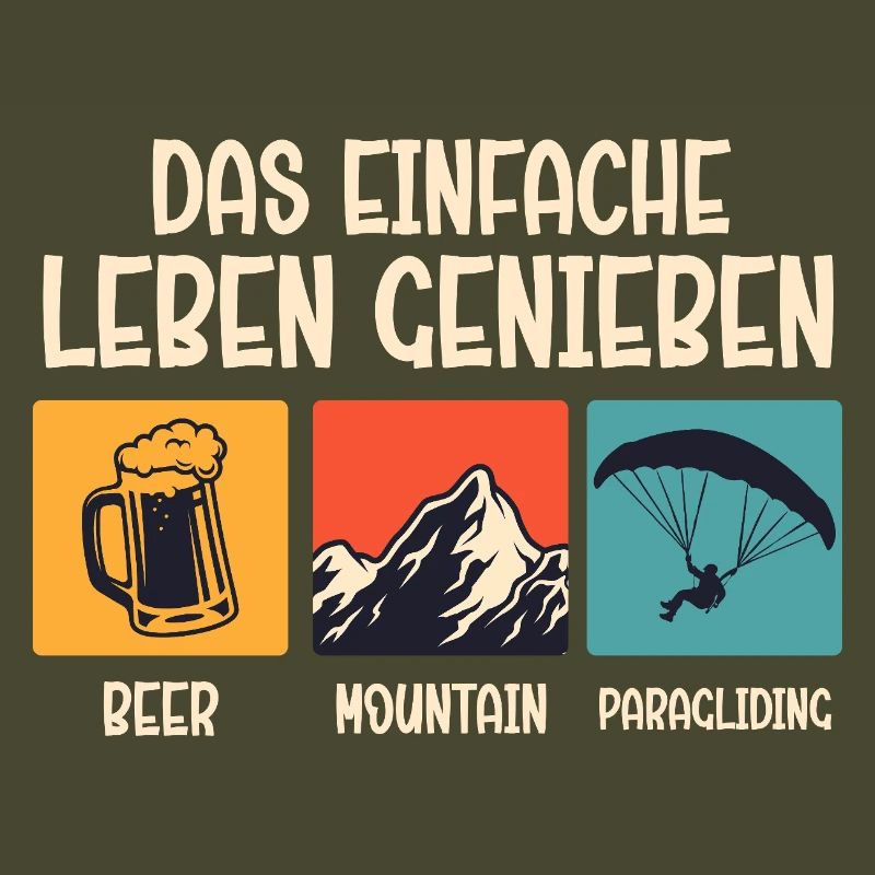 Gleitschirm DAS EINFACHE LEBEN GENIESSEN Lustig