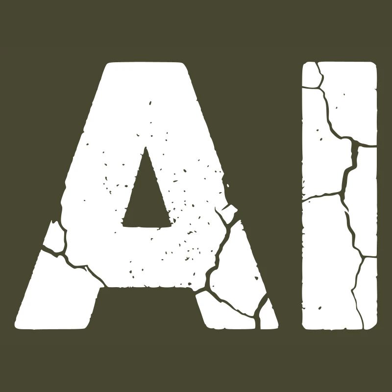 AI Artificial Intelligence Text Grunge Vektor