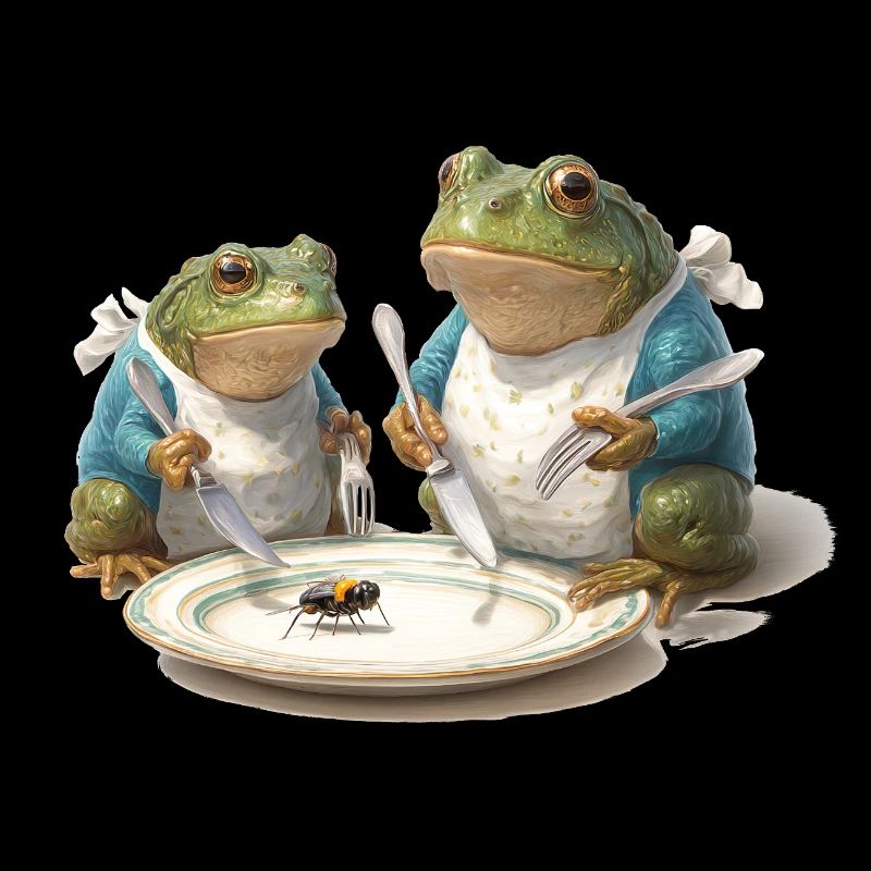 Frosch-Dinner: Fliege am Teller